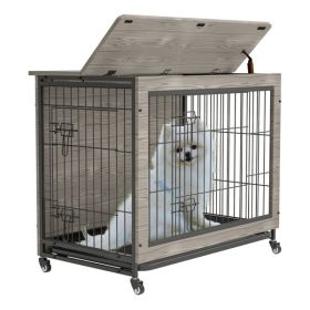 23 Inch Gray Heavy-Duty Dog Crate Furniture