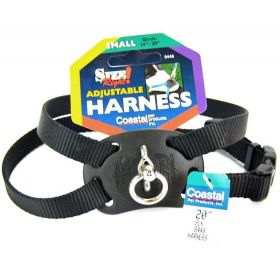 Coastal Pet Size Right Nylon Adjustable Harness (Option: Black  Small (Girth Size 18"24"))