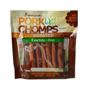 Pork Chomps Twistz Pork Chews (Option: Roasted  Large Twists  15 Count)