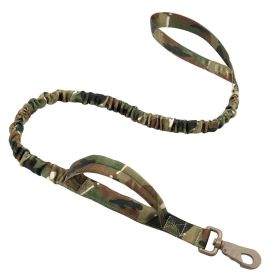 k9 leash; Bungee Dog Leash Tactical Dog Leash Nylon Adjustable Tactical Leash for Dogs Quick Release Military Dog Leash with 2 Control Handle; Bungee (colour: Khaki, Specifications (length * width): 100-150cm)