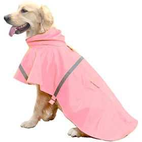 Dog Raincoats for Large Dogs with Reflective Strip Hoodie; Rain Poncho Jacket for Dogs (Color: A1-Yellow, size: [XL])