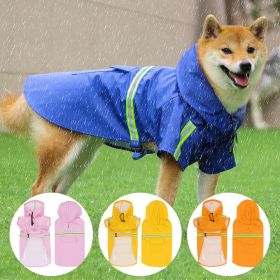 Pet raincoat for large and small dog; PU waterproof big dog raincoat; outdoor reflective dog raincoat (colour: Pink, size: S)