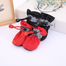 4pcs Dog Shoes; Large Pet Waterproof Chihuahua Anti-slip Boots Puppy Cat Socks Botas S/M/L/XL (Color: black, size: L)