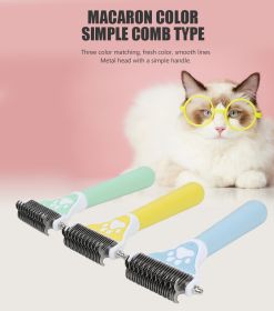 Dog Brush Pet Hair Remover Double Sided Open Knot Comb Dog Dematting Tool Deshedding Dog Brush - Double-Sided Pet Hair Remover For Cats & Dogs - Under (Color: yellow)